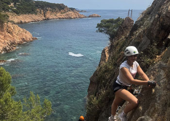 Canyoneering action in Sant Feliu